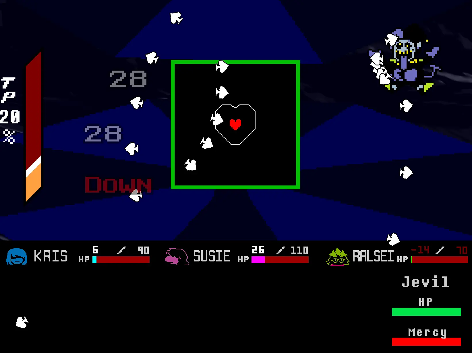 Jevil character from Deltarune