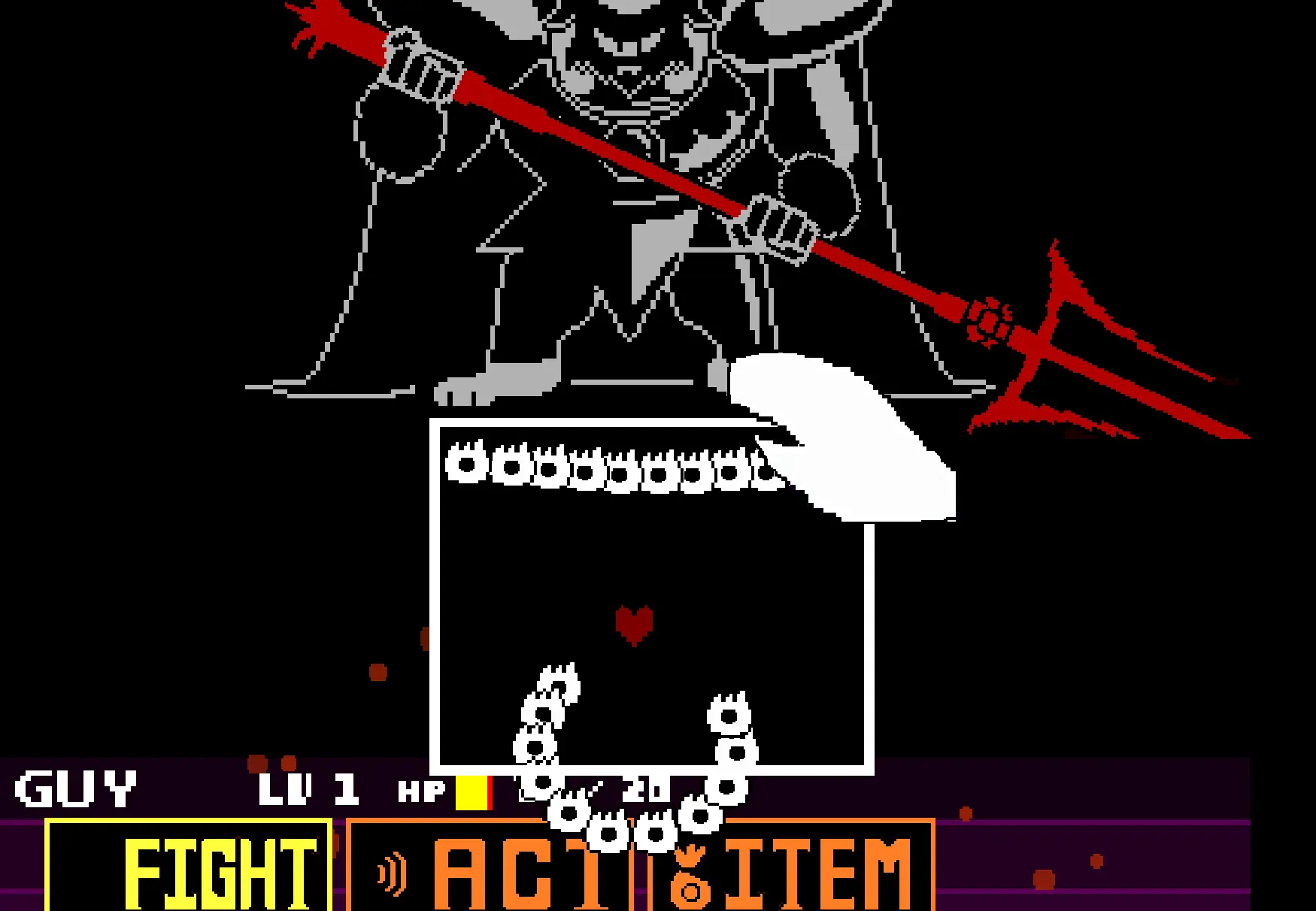 King Asgore's fire trident attacks and moral choice mechanics