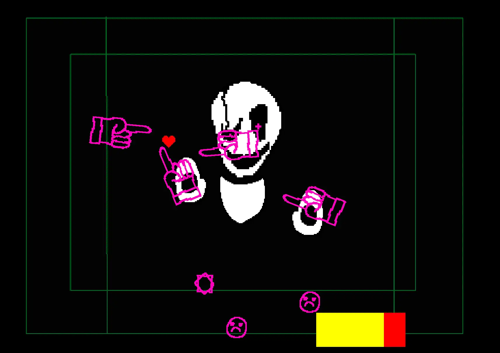 Gaster's mysterious hands and void attacks in battle