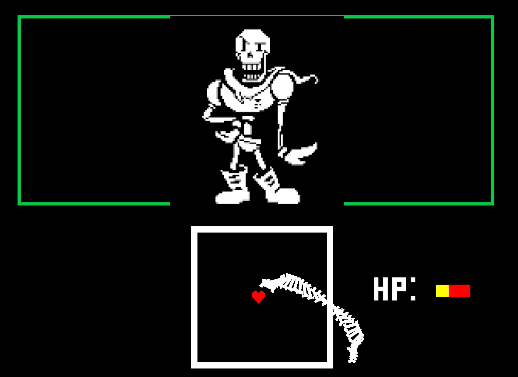 Papyrus battle mechanics - Blue attacks and bone patterns