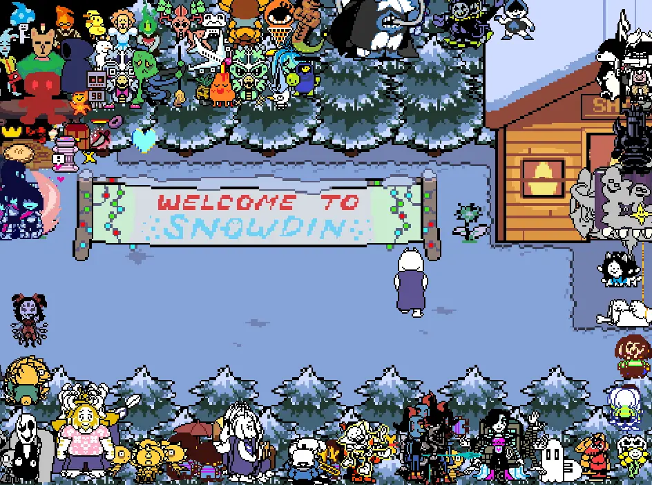 Undertale Scene Creator gameplay showing character placement and scene creation