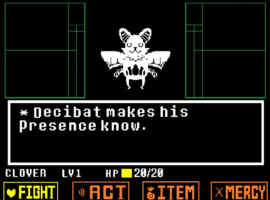 Decibat Fight gameplay screenshot showing the sonic wave attacks